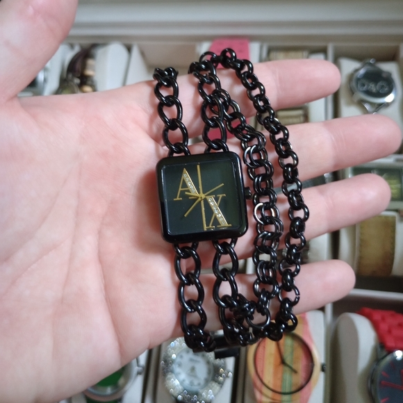 Armani Exchange Black Chain Watch - Picture 1 of 7